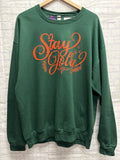 Size XL Ladies Green Print Sweatshirt