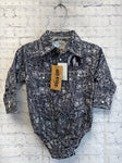 Size 6-9 Months Boy's Navy Paisley Onesie