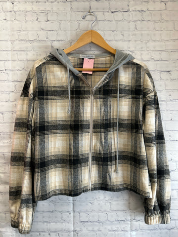 Size Large Ladies Tan Plaid Jacket