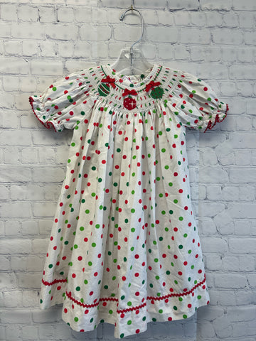 Size 24 Months Girl's White Polka Dot Dress