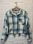 Size Medium Ladies Blue Plaid American Eagle Blouse