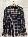 Size XL Ladies Navy Plaid wonderly Blouse