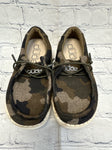 Size 9 Boy's Green Camoflage Hey dude Shoe