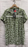 Size Large Ladies Green Floral Dress