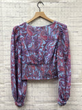 Size Medium Ladies Blue Paisley Jessica Simpson Blouse
