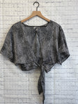 Size Medium Ladies Black Print She + Sky Blouse