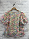 Size Medium Ladies Cream Floral Umgee Blouse