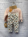 Size 3-6 months Girl's Pink FUR Chick Pea Pantset