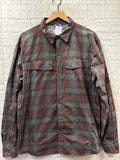 Size Large Men's Gray Plaid Columbia Shirt