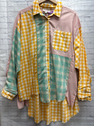 Size 1X Ladies Pink Blouse