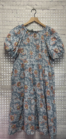Size Medium Ladies Blue Floral Dress