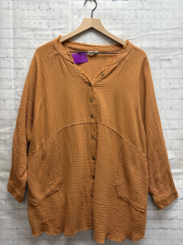 Size Medium Ladies Brown Entro Blouse
