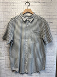 Size Medium Men's Gray Stripe Columbia Shirt