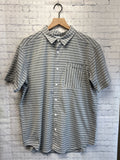 Size Medium Men's Gray Stripe Columbia Shirt