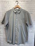Size Medium Men's Gray Stripe Columbia Shirt