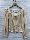 Size Medium Ladies Cream blu pepper Blouse