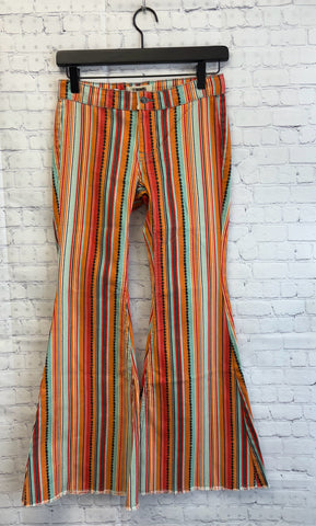 Size 14 Girl's Multi-Color Stripe ROCK & ROLL Jeans