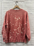 Size Large Ladies Red Acid Wash Sweatshirt