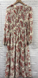 Size Medium Ladies Cream Print H & M Dress